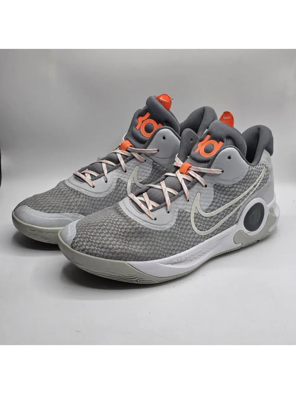 Nike KD Trey 5 X Grey Fog Orange Basketball Shoes CW3400-011 Men's Size 13